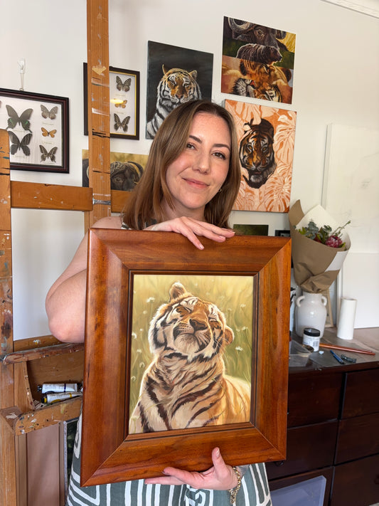 'Spring Tigress' | Oil on Panel | 25x30cm | Framed
