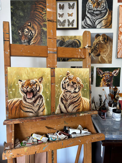 'Spring Tigress' | Oil on Panel | 25x30cm | Framed