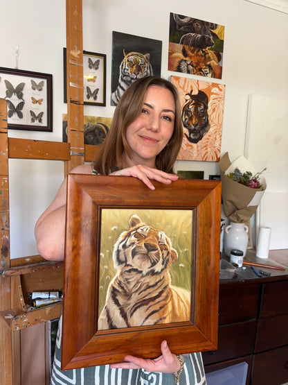 'Spring Tigress' | Oil on Panel | 25x30cm | Framed